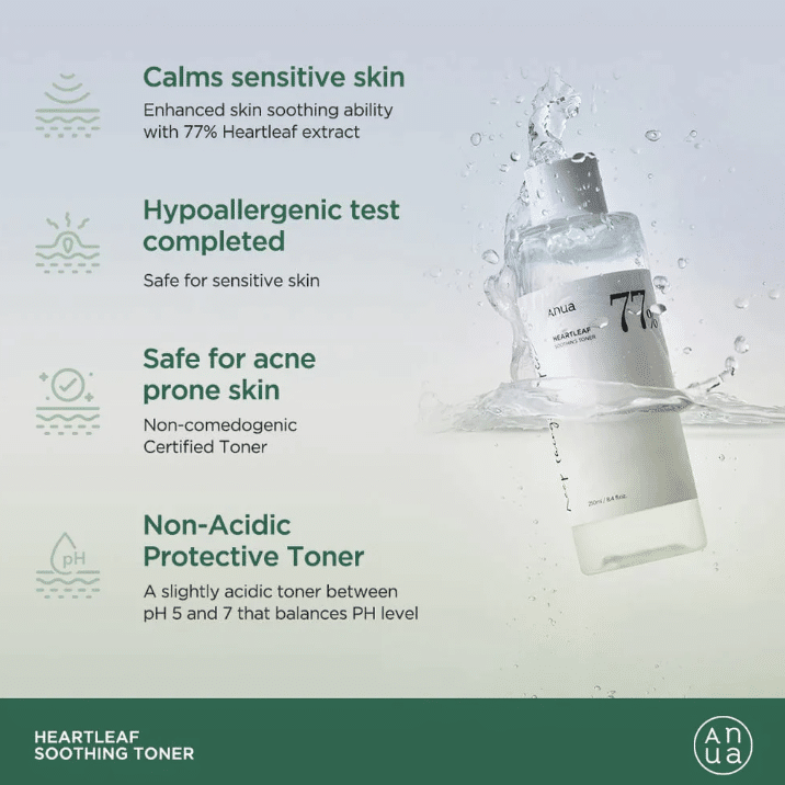 Anua Heartleaf 77 + Soothing Toner (500ml) and Anua Daily 70 + Lotion (200ml)