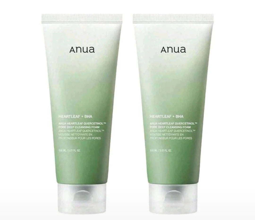 ANUA Heartleaf Quercetinol Pore Deep Cleansing Foam (150 ml) 2 Pack Bundle