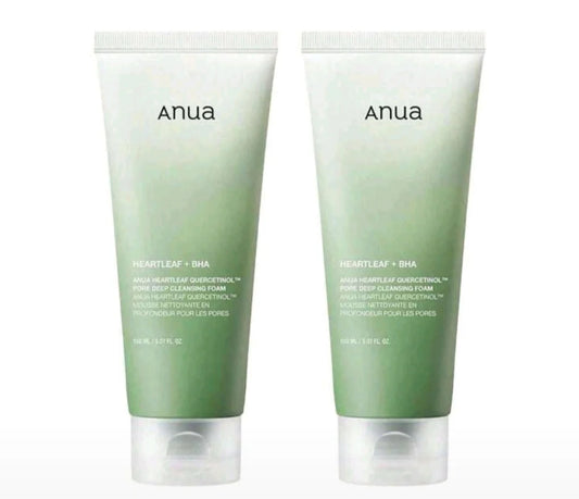 ANUA Heartleaf Quercetinol Pore Deep Cleansing Foam (150 ml) 2 Pack Bundle