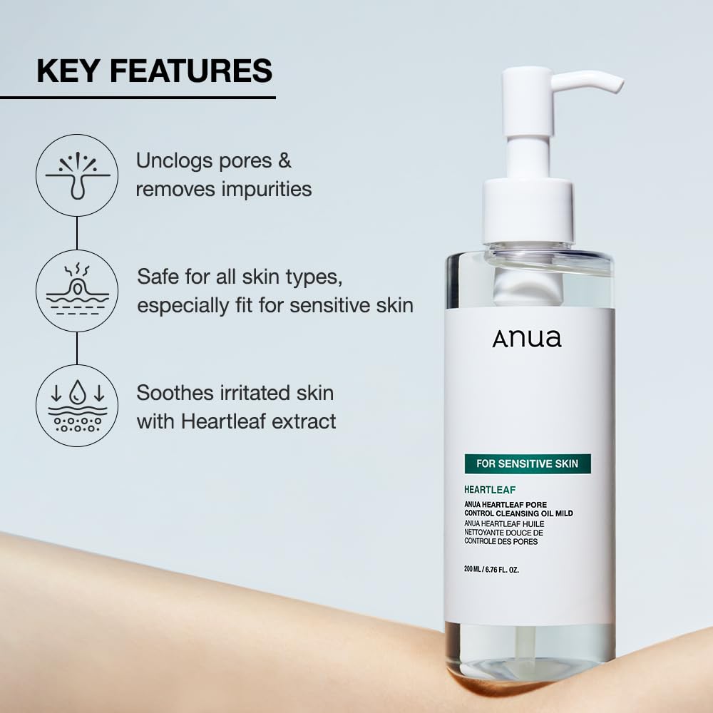 Anua Heart𝐥eaf Quercetinol Pore Deep Cleansing Foam and Heartleaf Pore Control Cleansing Oil Set