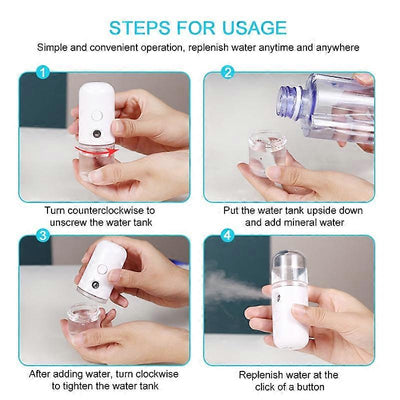 Portable Nano Facial Mist Sprayer – USB Rechargeable Hydrating Face Steamer for Instant Skin Moisturizing & Refreshing
