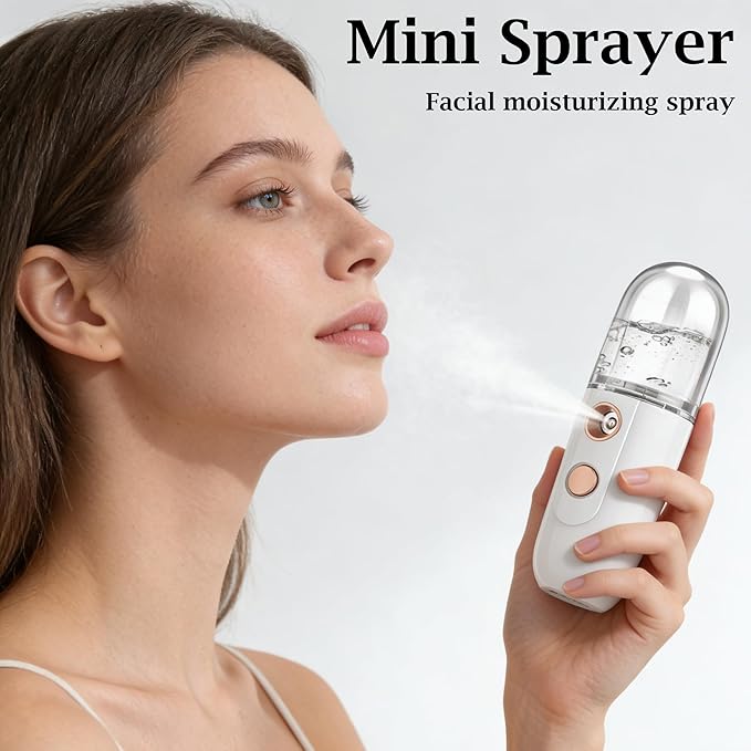 Portable Nano Facial Mist Sprayer – USB Rechargeable Hydrating Face Steamer for Instant Skin Moisturizing & Refreshing