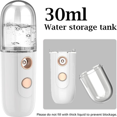 Portable Nano Facial Mist Sprayer – USB Rechargeable Hydrating Face Steamer for Instant Skin Moisturizing & Refreshing