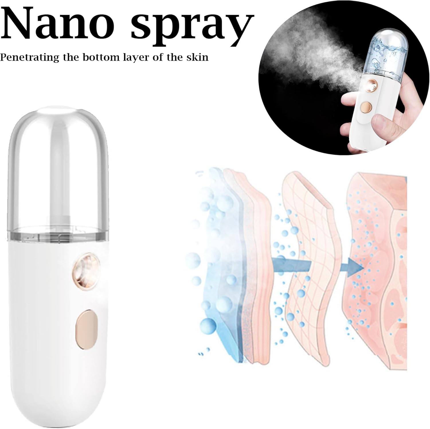 Portable Nano Facial Mist Sprayer – USB Rechargeable Hydrating Face Steamer for Instant Skin Moisturizing & Refreshing
